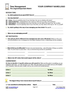 Urgent Important Matrix Template and Worksheet | Coaching Tools from ...