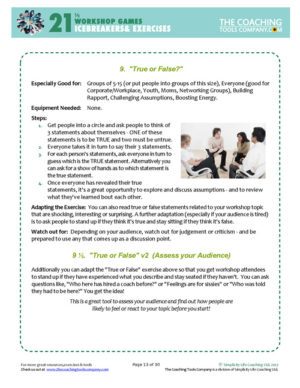 Workshop Icebreakers Activities Exercises Page 13