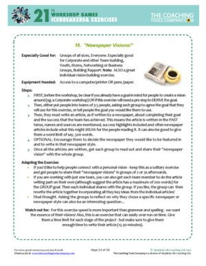 Workshop Icebreakers Activities Exercises Page 23