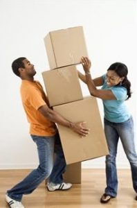 Eustress shown by man carrying many boxes