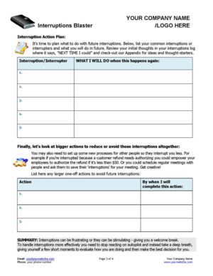 Small Business Coaching Manage Interruptions Exercise Page 3