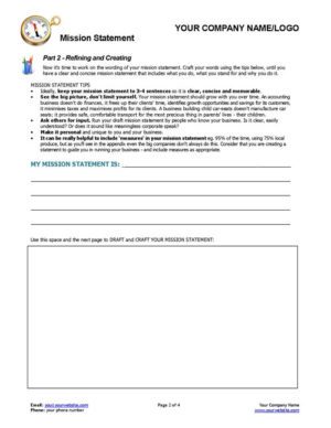 Small Business Coaching Mission Statement Generator Tool Page 2