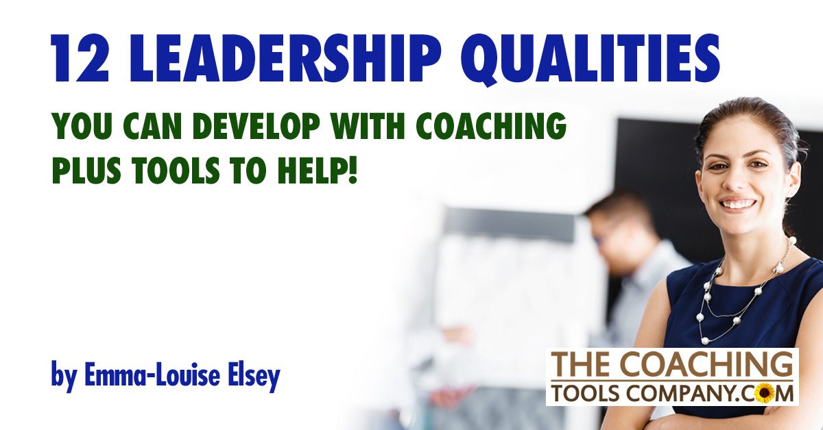 Leadership Qualities shown by person standing with team behind