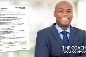 Happy Motivated Client with Motivation Quiz alongside