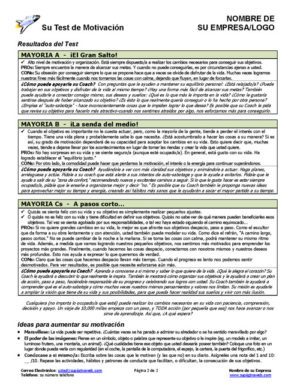 Página del Test de Motivación p2