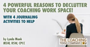 Coach Journaling at desk to Declutter Workspace