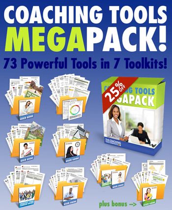 Coacching Tools Megapack on Blue gradient background