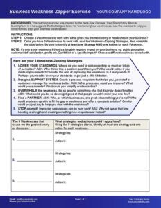 Small Business Coaching Weakness Zapper Tool