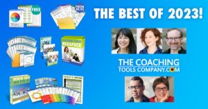 The Best of 2023 with images of top tools and The Coaching Tools Company Team