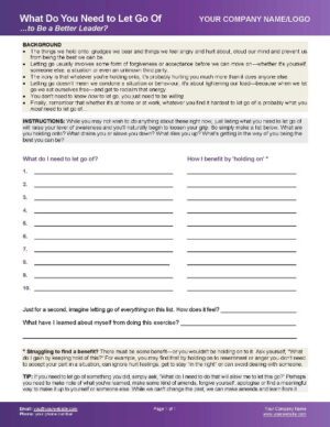 Authentic Leadership Coaching Tools 6 - What To Let Go Of