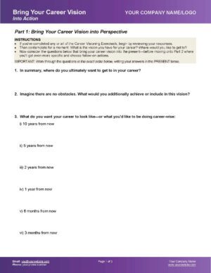 Leadership Tool - Career Vision into Action