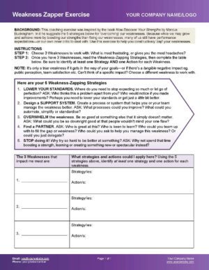 Leadership Development Resources - Weakness Zapper