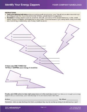 Leadership Tool - Energy Zappers Coaching Exercise