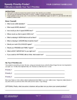 Leadership Resources - Speedy Priority Finder