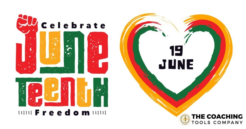 Juneteenth, red yellow and green heart