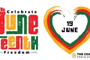 Juneteenth, red yellow and green heart